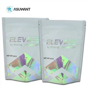 Aluminiumsfolie skinnende holografisk ziplock -veske tilpasset trykt