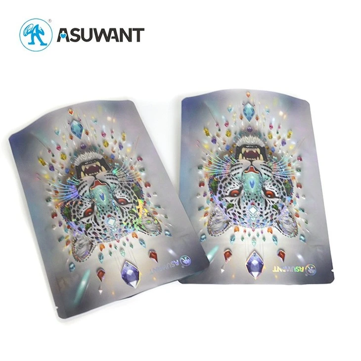 Custom Digital Printed BRC Hot Stamping Holographic Spot UV Embossed Food Grade Low MOQ Stand Up Plastic Bags factory